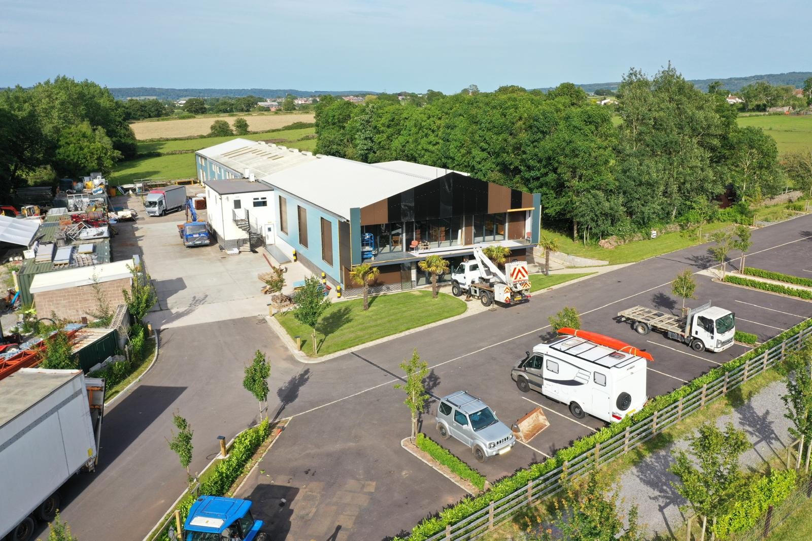 Aerial view of West End Enterprise Aerial view of the West End Enterprise gated industrial estate in Nailsea, Somerset